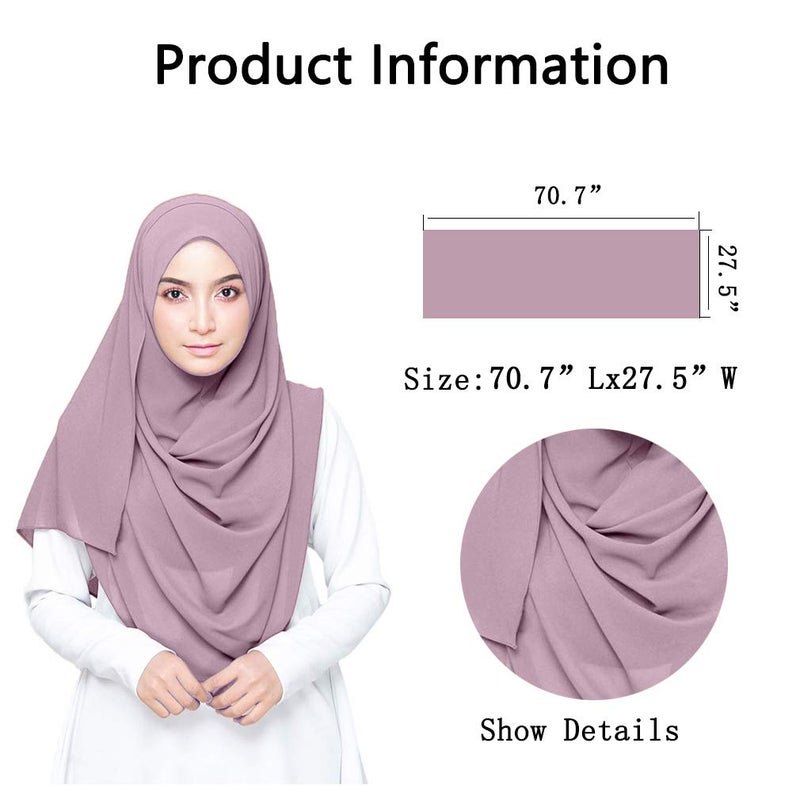 LMVERNA Womens Chiffon Bridal Evening Soft Wrap Scarf Shawl, Chiffon Scarf Ribbon Scarf for Women and Girls (Dusty Pink) - Image 2